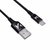Wozinsky kabelis USB - microUSB 2,4A 1m melns (WUC-M1B)