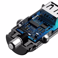 Baseus Circular 2xUSB QC3.0 5A 30W auto lādētājs (melns)
