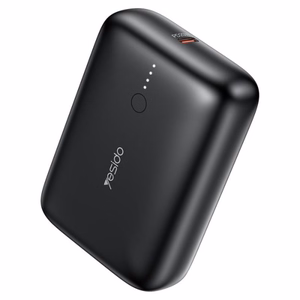 YESIDO POWERBANK YP52 10 000 mAh 22,5W USB-A+USB-C PD20W melns