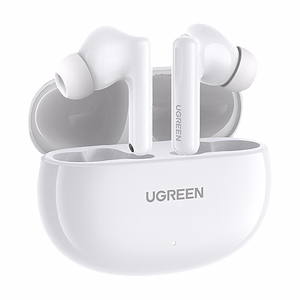 Ugreen HiTune T6 bezvadu austiņas ar ANC funkciju + USB-A - USB-C kabelis baltas