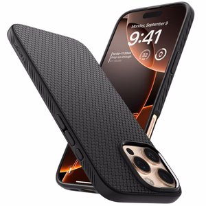 Spigen Liquid Air viedtālruņa apvalks iPhone 16 Pro Max - melns