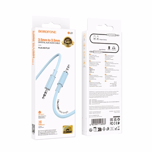 Borofone Kabelis AUX BL21 Lemon - 3,5 mm audio ligzda uz 3,5 mm audio ligzdu - 1 metra garš zilais kabelis
