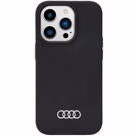Audi silikona viedtālruņa apvalks iPhone 14 Pro 6.1" melns/melns cietais apvalks AU-LSRIP14P-Q3/D1-BK