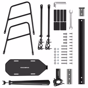 Rockbros RBHJ-1 Black Diamond velosipēda bagāžnieks ar dubļusargu un ātro stiprinājumu 26-29" kalnu velosipēdiem - melns