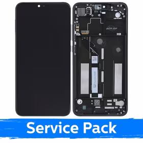 LCD displejs saderīgs ar Xiaomi Mi 8 Lite ar rāmi / pelēks / (Service Pack)