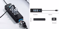 ORICO PW3UR-U3 3-Port USB Sadalītājs ar RJ45 Port