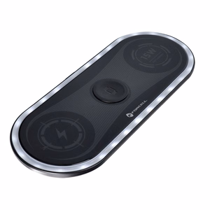 FORCELL F-ENERGY Ellipse bezvadu lādētājs 3in1 saderīgs ar Apple Qi QC 15W melns
