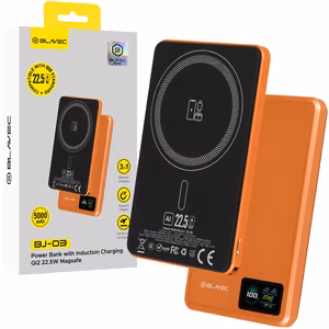 Blavec Внешний аккумулятор 5000mAh BJ-03 Ultra Slim 7,8mm - Type C - 22,5W магнитный MagSafe 3 в 1 (PBBJ03-MC5O) оранжевый алюминий