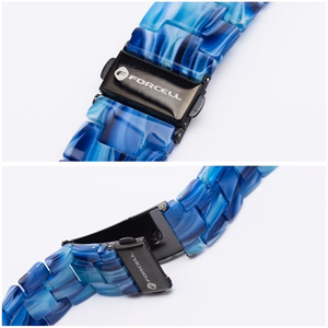 Strap to Apple Watch Forcell F-Design FA04 marbled resin clasp 38 / 40 / 41 mm blue
