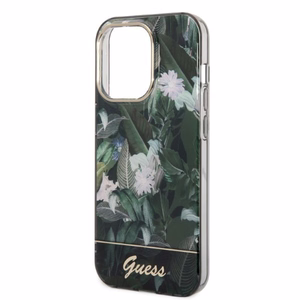 Guess Jungle Collection viedtālruņa apvalks iPhone 14 Pro Max - zaļa