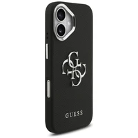 Guess Grained Big 4G Classic Logo viedtālruņa apvalks iPhone 17 - melns