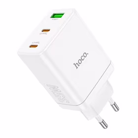 Lādētājs Hoco 2 x USB C + USB A QC3.0 PD 3A 35W N33 balts