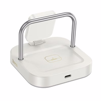 Bezvadu lādētājs Hoco 3in1 3A 5W, savietojams ar Apple Watch CQ16A, balta spalva