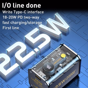 Portatīvais lādētājs WK Design WP-337 melns 20000mAh (PD 20W / QC3.0 22.5W)