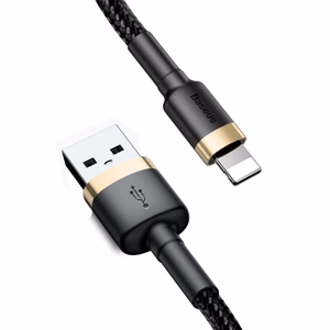 USB Kabelis Baseus Cafule melns / zeltains Lightning 100cm