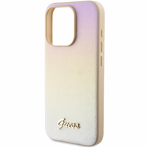 Guess GUHCP15XPSAIRSD iPhone 15 Pro Max 6.7" ciets apvalks Saffiano Iridescent Script - zelts