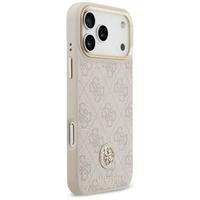 Guess 4G Strass Logo magnētiskais viedtālruņa apvalks iPhone 17 Pro Max - rozā