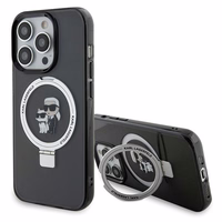 Karl Lagerfeld KLHMP15XHMRSKCK iPhone 15 Pro Max 6.7" melns ar statīvu Viedtālruņa apvalks Karl&Choupette MagSafe