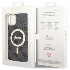 Guess GUHMN61H4STK iPhone 11 6.1" melns/melns cietais apvalks 4G MagSafe