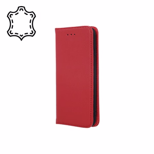 Genuine Leather Viedais Pro for iPhone 17 6,3" tumši sarkans