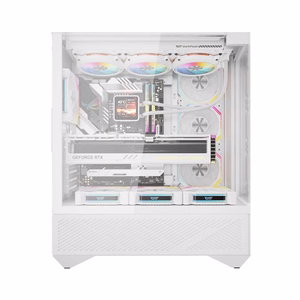 Darkflash DY460 datora korpuss (balts) + 4 ARGB ventilatori