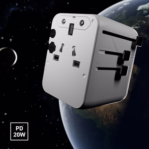 Universāls ceļojumu adapteris ar USB-A un 2x USB-C P