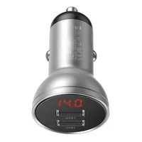 Baseus auto lādītājs ar displeju 2x USB, 4,8A, 24W (sudrabains)