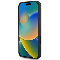 Viedtālruņa apvalks Guess Saffiano Klasiskais Logotips MagSafe iPhone 16 Plus - melns