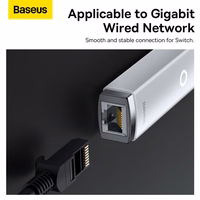 Baseus adapteris Lite Series - USB uz RJ45 - 1000 Mbps (WKQX000102) balts