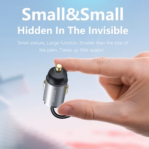 Automašīnas lādētājs Essager Bee pelēks 20W (1xUSB) + iebūvēts Type-C kabelis