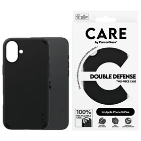 CARE by PanzerGlass dubultās aizsardzības viedtālruņa apvalks iPhone 16 Plus - melns