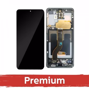 LCD displejs saderīgs ar Samsung G988 S20 Ultra ar rāmi / Cosmic Black / OEM