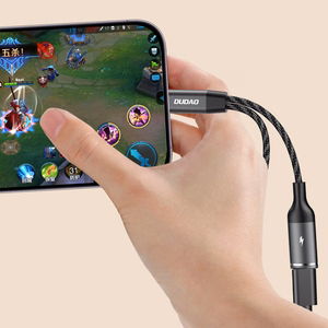 Dudao L13C+ 2in1 USB-C adapteris - pelēks