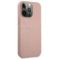 Guess GUHCP13XPSASBPI iPhone 13 Pro Max 6.7 rozā ciets apvalks Saffiano Stripe