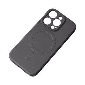 Magnētiskā saderīgs silikona viedtālruņa apvalks iPhone 15 Plus - melns