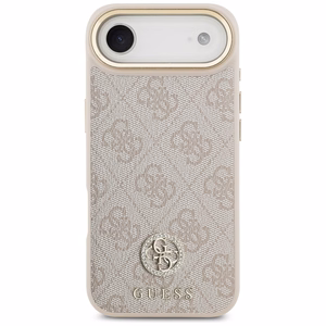 Guess 4G Strass Logo & Big Strap Metal Buttons Magnētiskais viedtālruņa apvalks iPhone Air - rozā