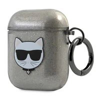 Karl Lagerfeld KLA2UCHGK AirPods 1/2 vāciņš melns/melns Glitter Choupette
