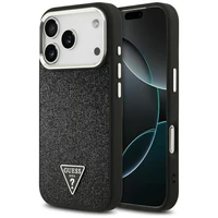Guess Mirdzošs Trīsstūra Logotips Magnētiskais viedtālruņa apvalks iPhone 17 Pro - melns