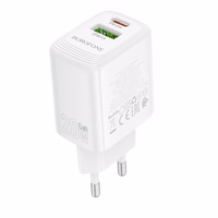 Borofone Lādētājs BN27 USB + Type C - QC 3.0 PD 20W balts