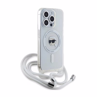 Karl Lagerfeld Crossbody IML Karl Head Magnētiskais viedtālruņa apvalks iPhone 15 Pro – caurspīdīgs