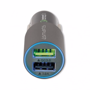 Auto lādētājs Rapid 30W ar Quick Charge, matēts pelēks