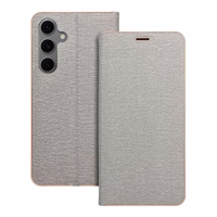 Viedtālruņa apvalks LUNA Book zeltains SAMSUNG S24 FE sudrabains