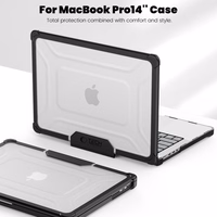 Tech-Protect SmartShell Pro macins priekš Macbook Pro 14 M1 / M2 / M3 / M4 / M5 2021-2025 - Melns un caurspidigs