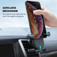 Crong Gravity Auto-Lock Car turētājs – Gravity car turētājs 4.7”-6.5” phones (melns)