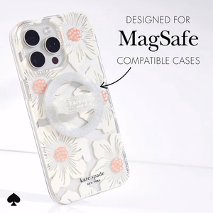 Kate Spade New York Magnetic Loop Grip MagSafe magnētiskais tālruņa turētājs pirkstam, “The Sparkle Silver”