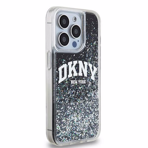 DKNY DKHCP15LLBNAEK iPhone 15 Pro6.1" melns maciņš Liquid Glitter Big Logo