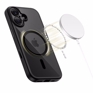 Tech-Protect Magpeak Magsafe CC futrālis iPhone 17 - caurspīdīgi melns