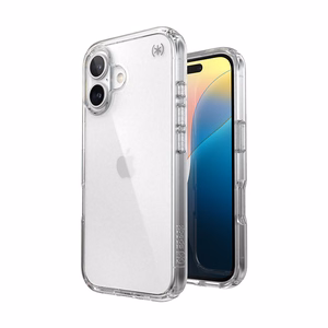 Caurspīdīgs Speck Presidio Perfect-Clear vāciņš iPhone 16 tālrunim