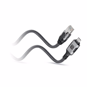 Techly ICOC U3C-RJ45-010 tīkla kabelis Sudrabs, Melns 1 m Cat6 F/UTP (FTP)