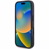 BMW ādas apvalks ar karsto zīmogu iPhone 16 Pro - melns